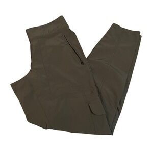 Athleta Chelsea Lined‎ Cargo Pant 0 XS Charcoal Grey Zip Pockets Elastic Waist
